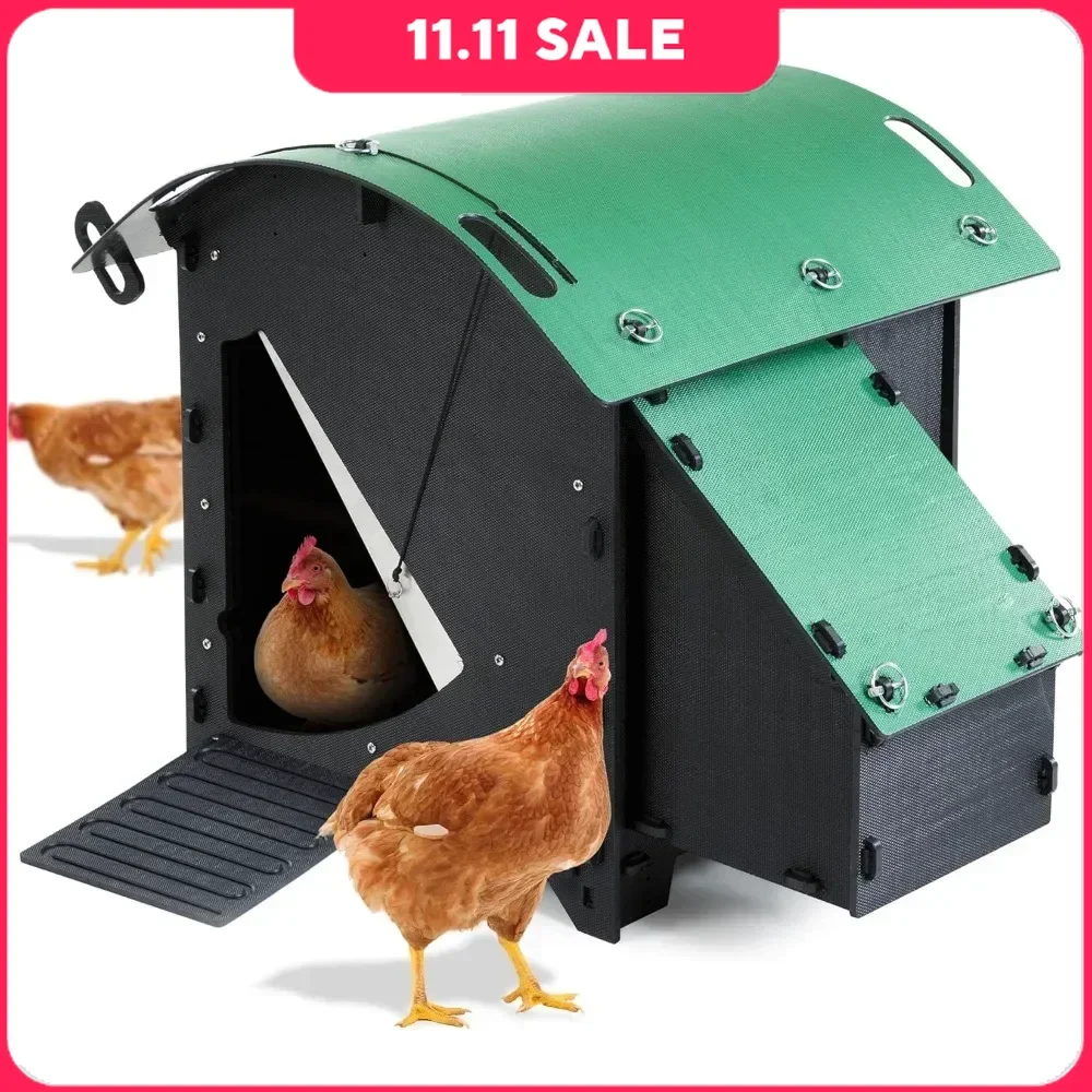 Small Chicken Coop, 3 Chickens or 5 Bantams Cage, 25yr Lifespan, Easy To Clean & Maintenance Free, Outdoor Poultry Cage