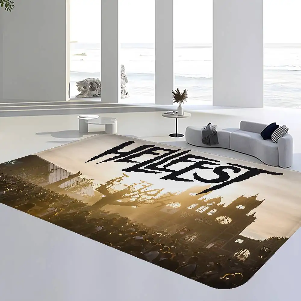 H-Hellfest Floor Mat Rectangle Anti-slip Home Soft Badmat Front Door Indoor Outdoor Mat Welcome Doormat