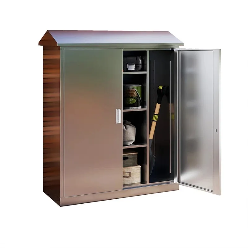 

304 stainless steel outdoor locker garden courtyard outdoor balcony storage household tool cabinet with lock
