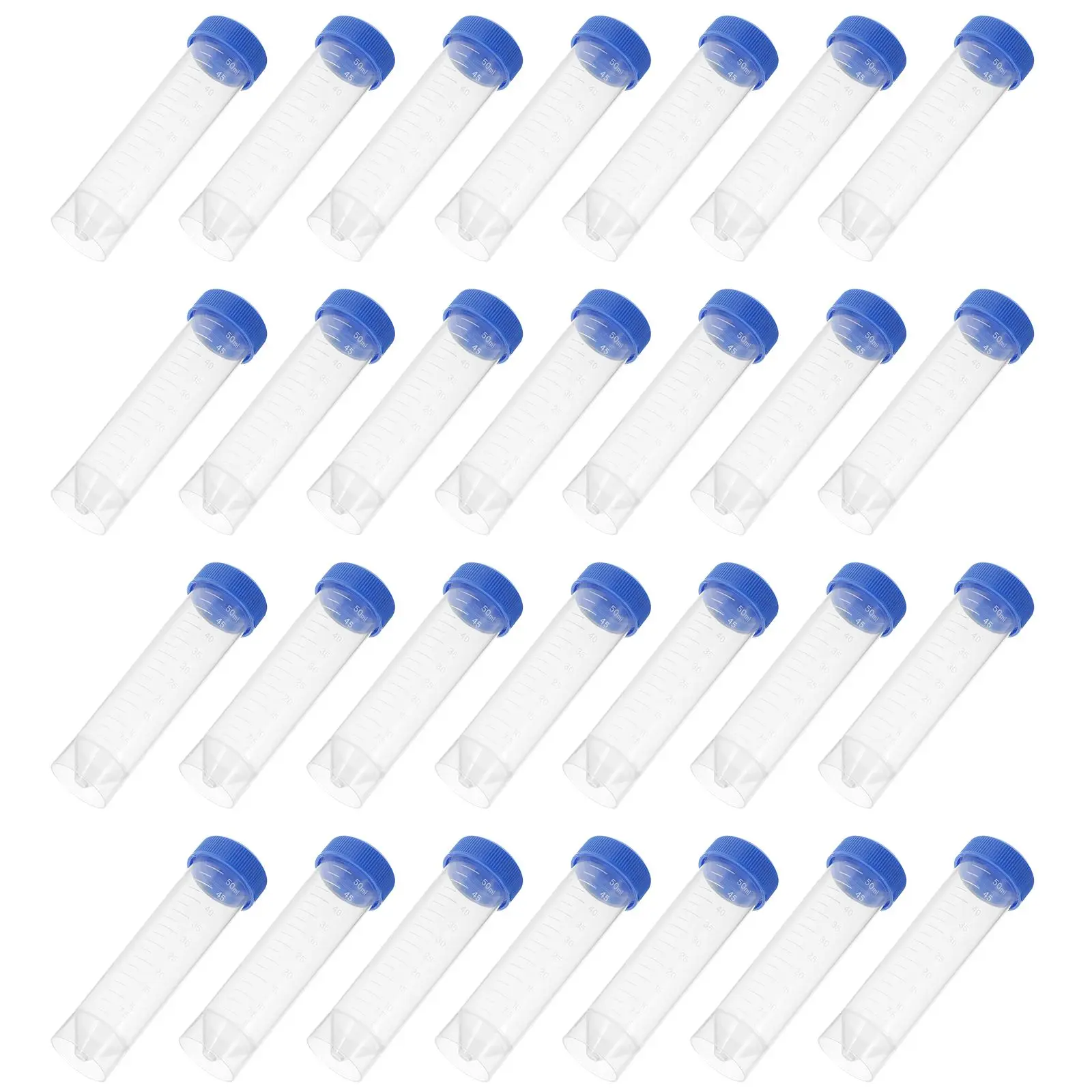 50 Pcs 50ml Screw Cap Tube Test Experiment Tubes with Caps Laboratory Sample