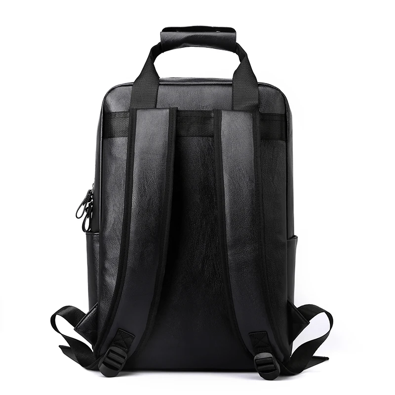 Laptop Backpack High Quality Durable Pu Leather Backpacks Waterproof Men\'s Smart Pu Leather Business Backpack Men