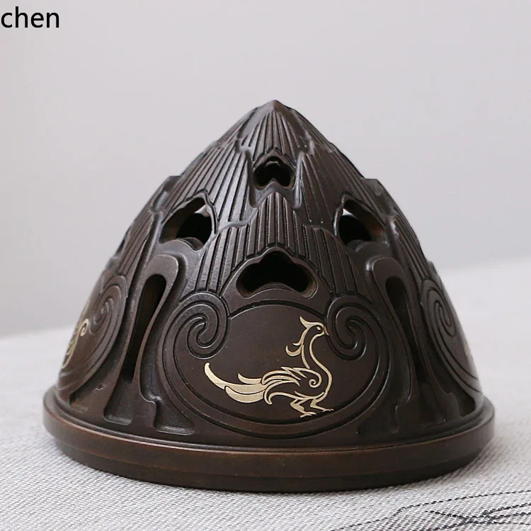 Cz boshan stove copper for home indoor incense burner su gong can be wrapped in sandalwood stove creative coil  ornaments