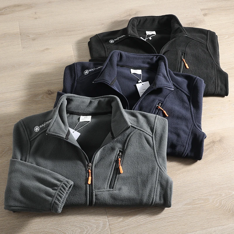 

Мужская однотонная повседневная куртка с капюшоном на флисовой подкладке, осенне-зимняя, с воротником-стойкой, теплая, на молнии, с длинными рукавами, для активного отдыха
