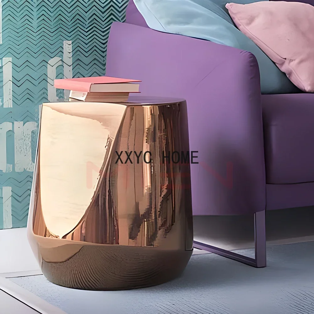 Side few light luxury chrome stainless steel metal titanium corner few