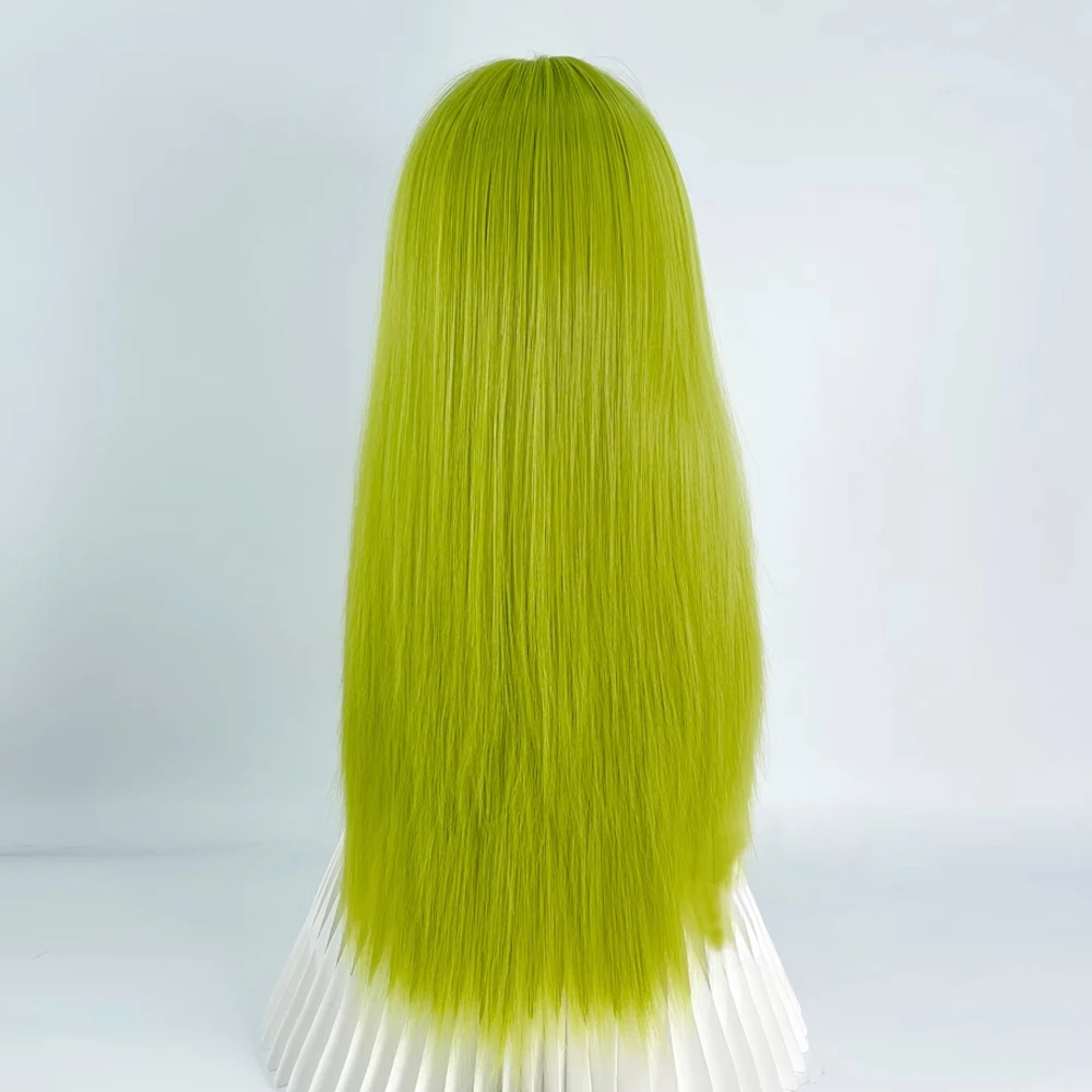 الاصطناعية طويلة مستقيم الباروكات الخضراء مقاومة للحرارة رقيق المرأة لوليتا شعر مستعار تأثيري مع الانفجارات للحزب اليومي #2