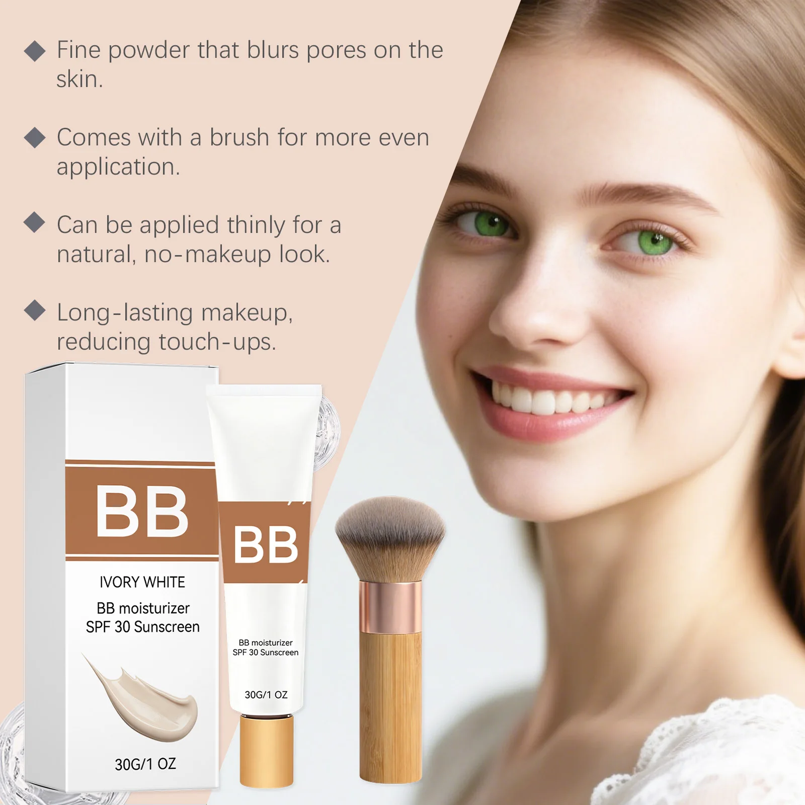 Sunscreen BB Cream Serie Long Time Moisturize Concealer Pores Cover Blemishes Cosmetics Waterproof And Sweat Proof Makeup Tool