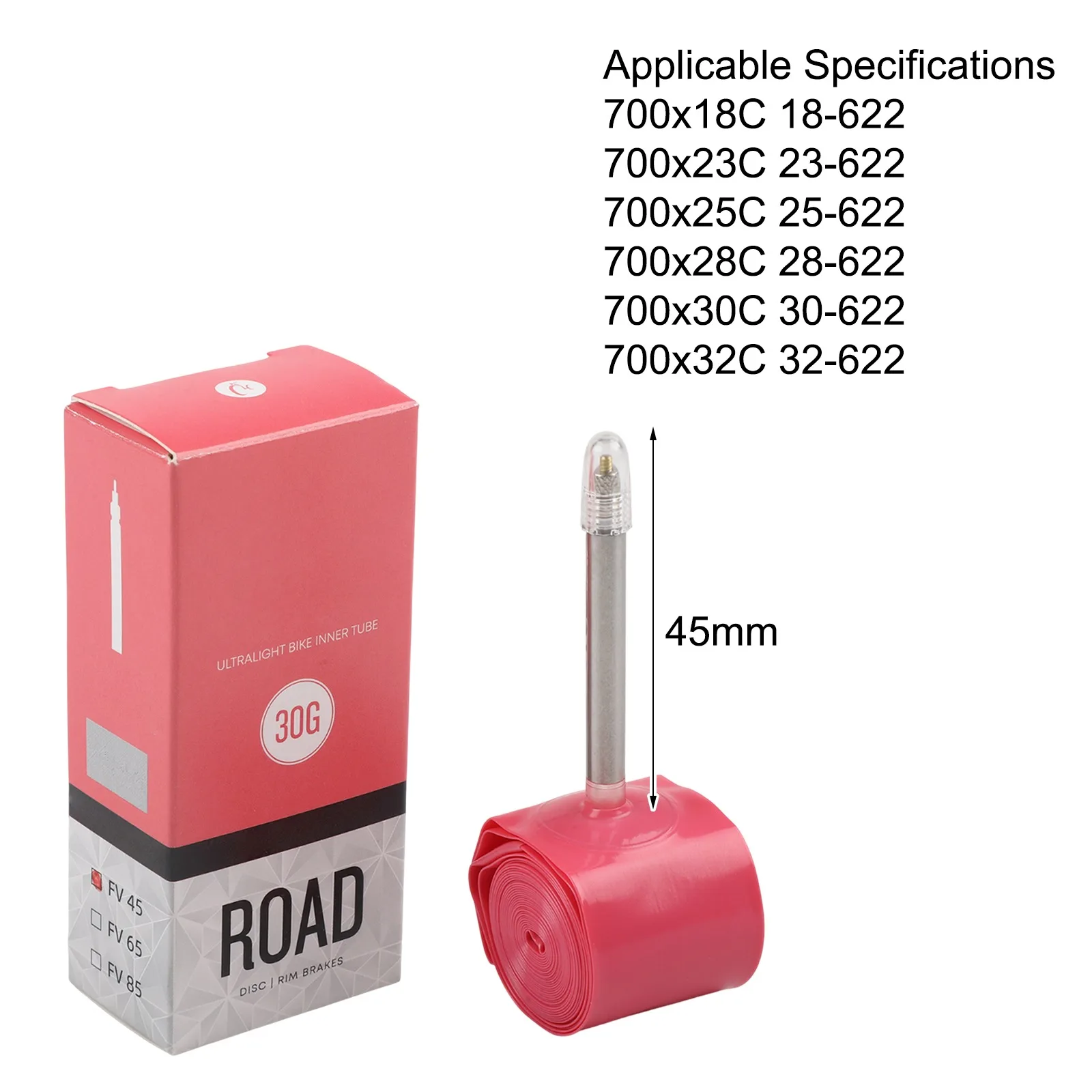Performance For TPU Inner Tube for Road Biking 700x18C Lightweight and Puncture Resistant For Presta Valve 45/85mm