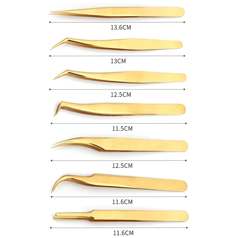 1Pcs Wimpern Pinzette Edelstahl Gerade Und Gebogene Pinzette Hohe Präzision Anti-statische Wimpern Extensions Werkzeuge