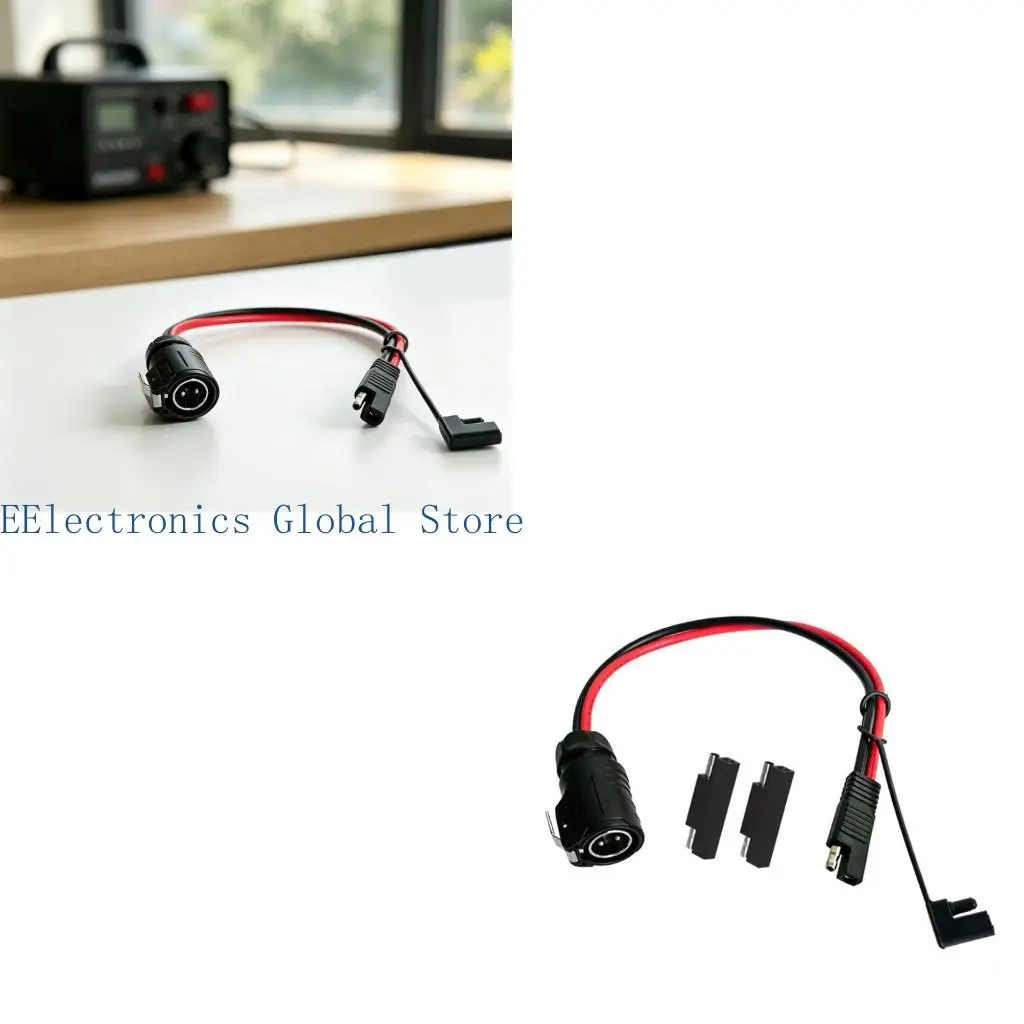 462B LP20 2 Pin Power Cable 10G 0-60V 40 cm Two-Wire Cable for Solar Port Connection, Solar Battery Linking, Vehicle Battery