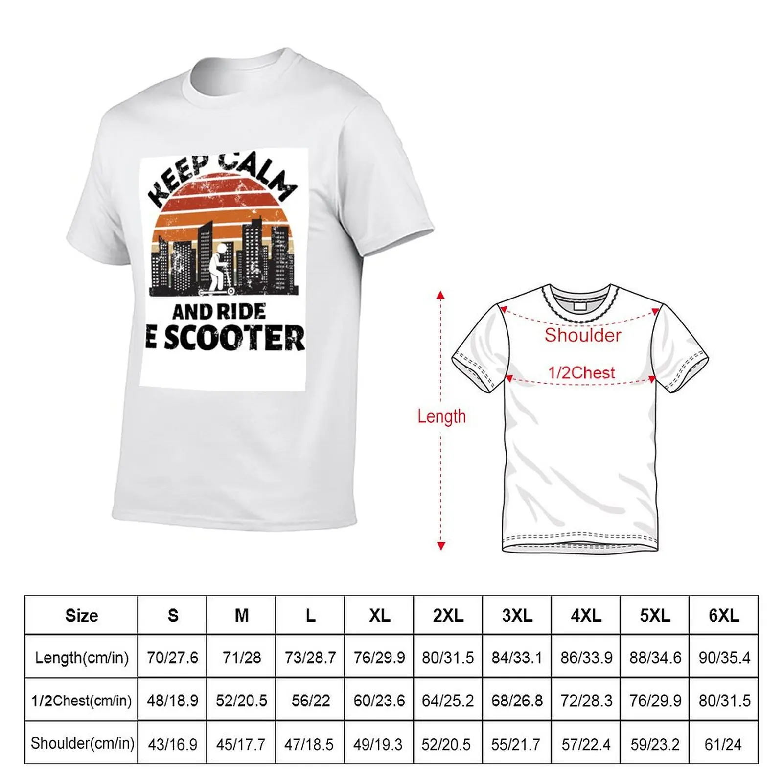 Keep Calm And Ride E Scooter - Electric Kick Scooter T-Shirt Casual Holiday Short Sleeve Tee