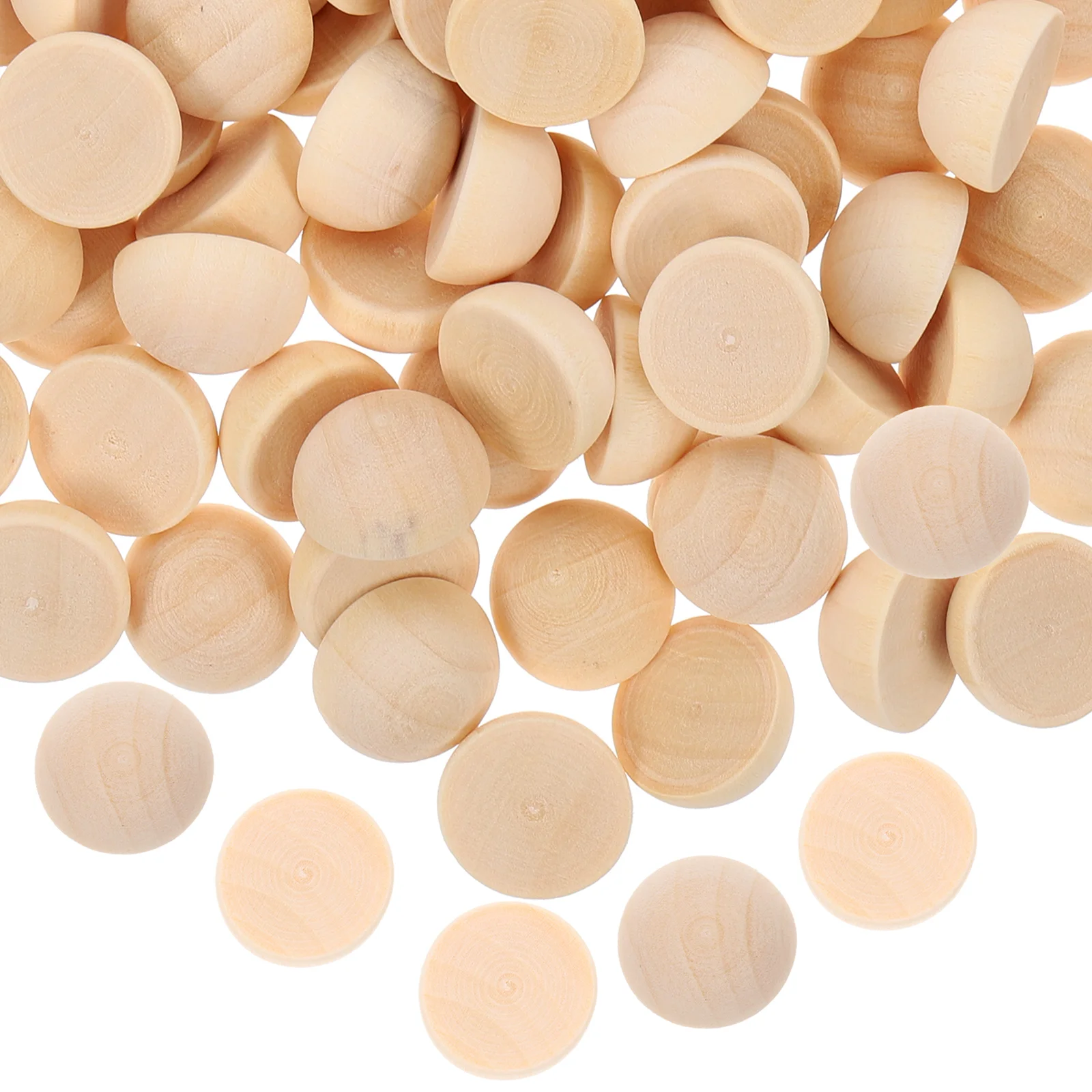 

200 Pcs Half Craft Balls 15mm Wood DIY Beads Unfinished Natural Wooden Accessories Sewing Tools Smooth Skin Friendly