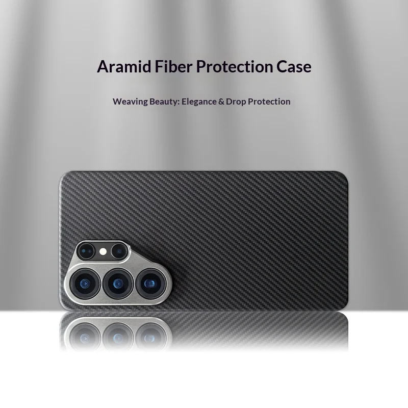 For Samsung Galaxy S25 S26 Ultra Choice Slim Aramid Kevlar Carbon Fiber Business Phone Case Magnetic Shockproof Protect Cover