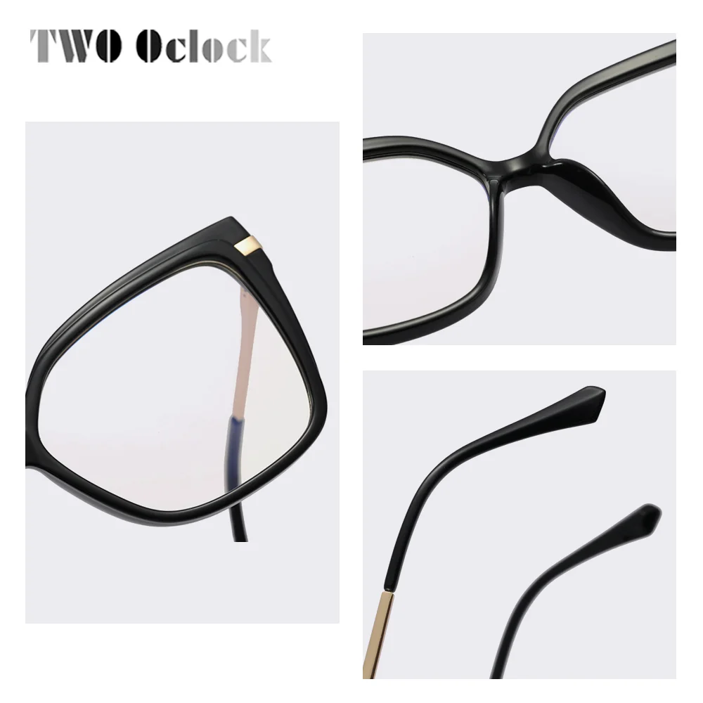 TWOOclock Oversize Eyeglass Frame for Women 2022 Anti Blue Glasses without Graduation Optical Myopia Vintage TR90 Square Eyewear