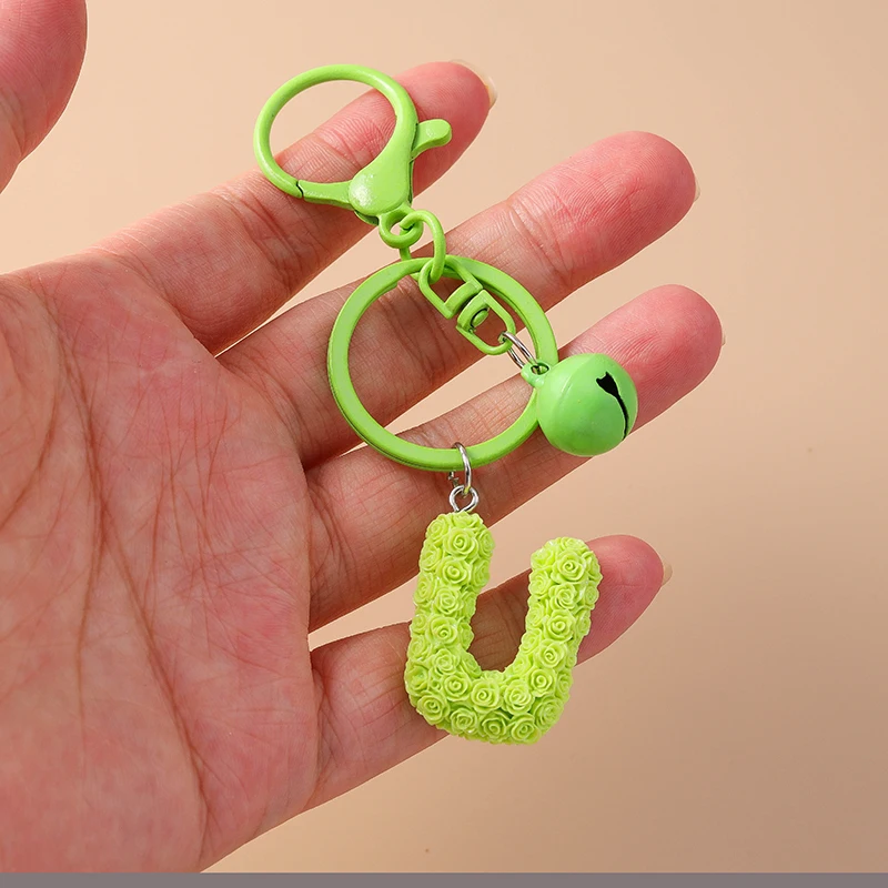 Niedlicher Schlüsselanhänger mit englischen Buchstaben und Glockenmotiv für Damen und Herren, als Auto-Schlüsselhalter, Handtaschenanhänger, Schlüsselring, Accessoire, DIY-Schmuck, Geschenkidee – Detail 8