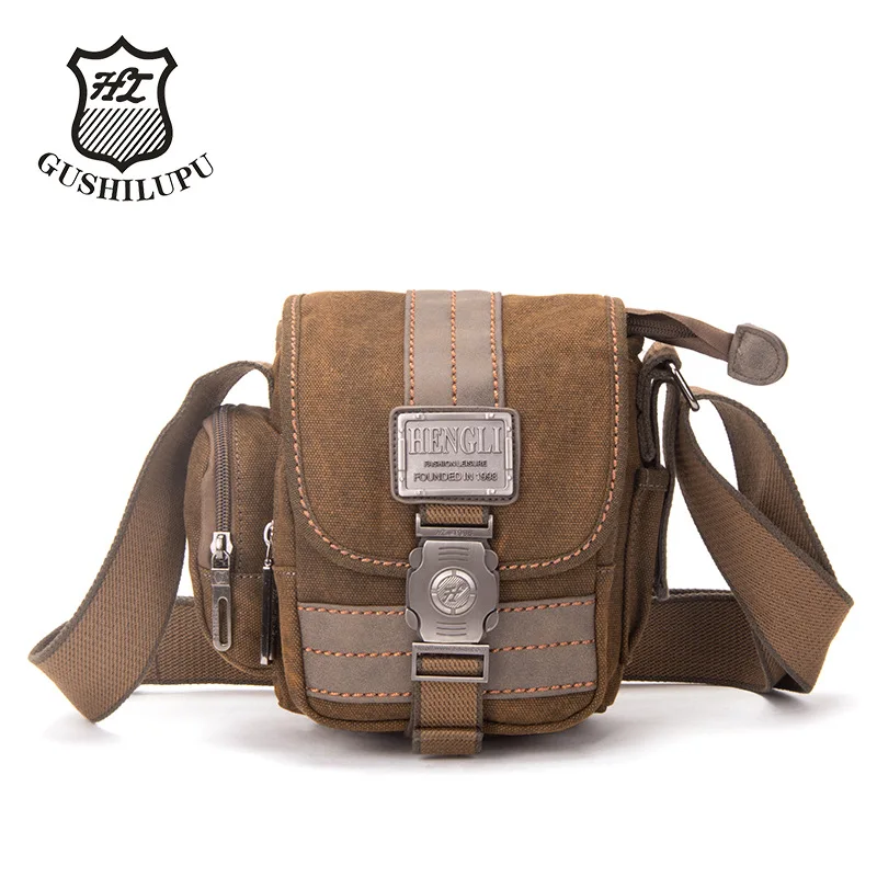 

Guilup Henry Canvas oulder Bag Small Outdoor Casual Street Sle Mobile Phone Bag for Men And Women Travel Accories