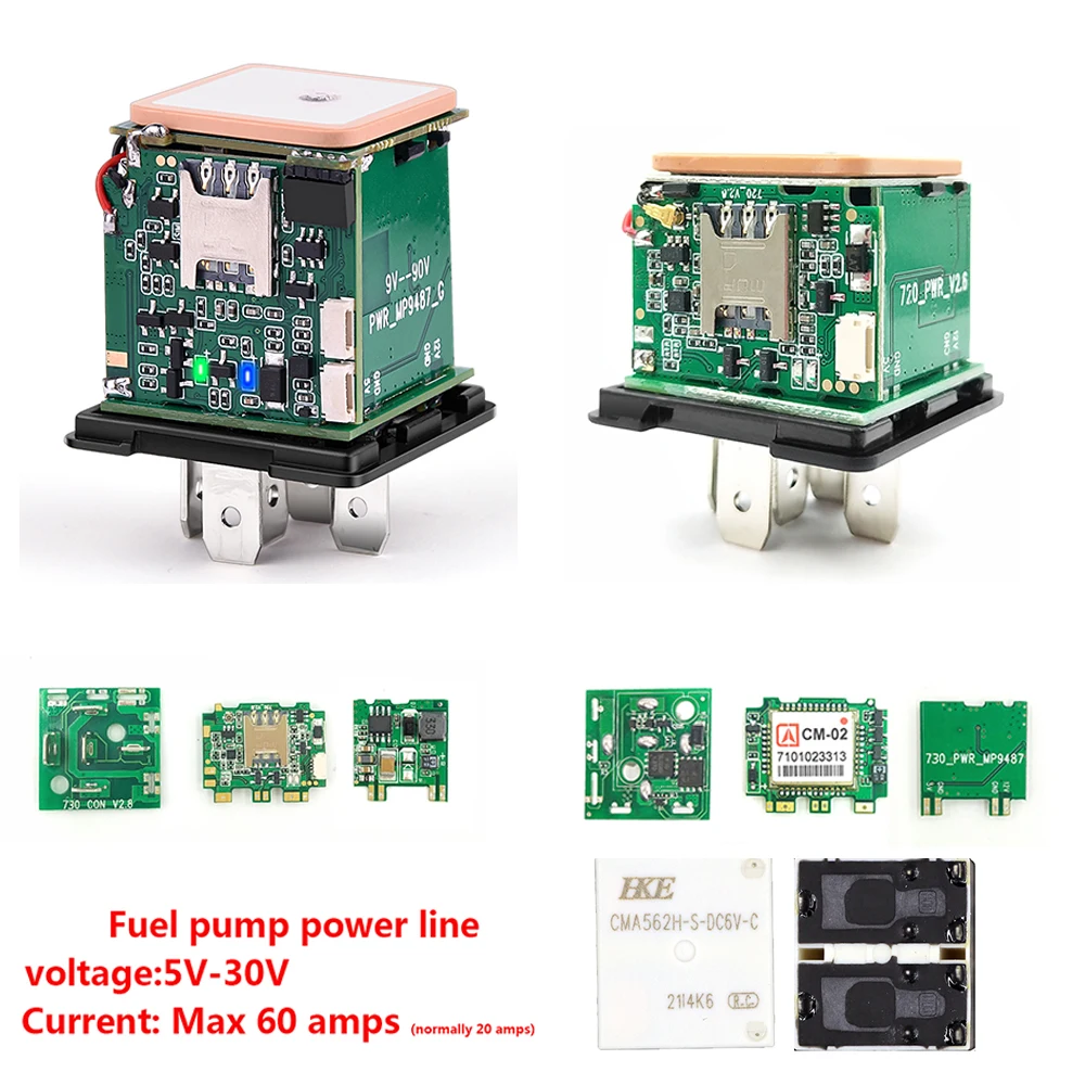 CJ730 95 فولت 4 جرام التتابع لتحديد المواقع المقتفي مراقبة الصوت قطع زيت السيارة محدد مقطورة الاهتزاز SMS APP إنذار ACC تتبع الحالة