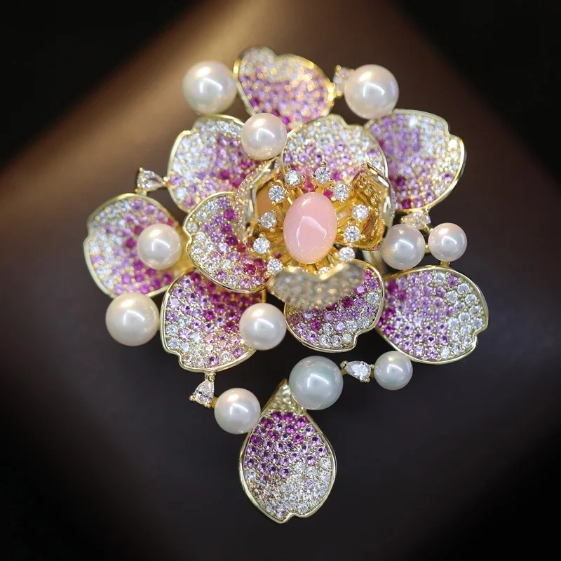 バラと牡丹の花柄ウォッチストラップバックル装飾アクセサリーファッショナブルなジュエリーピース合成キュービックジルコニア-ダイヤモンド