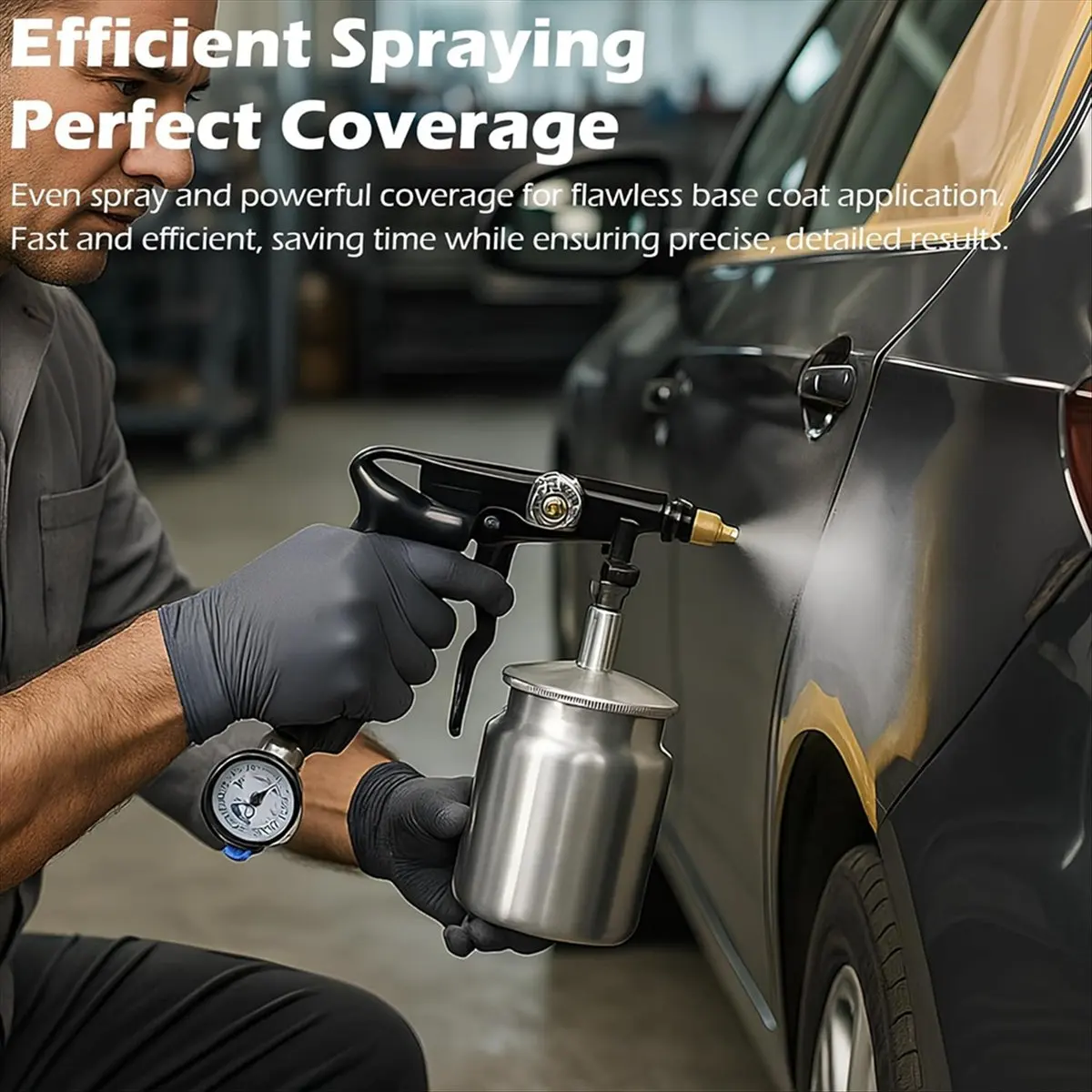 NEW Undercoating - with 100ml Suction Feed Cup, Undercoat Air- Paint- Kit W/ 360° & Straight -Hoses