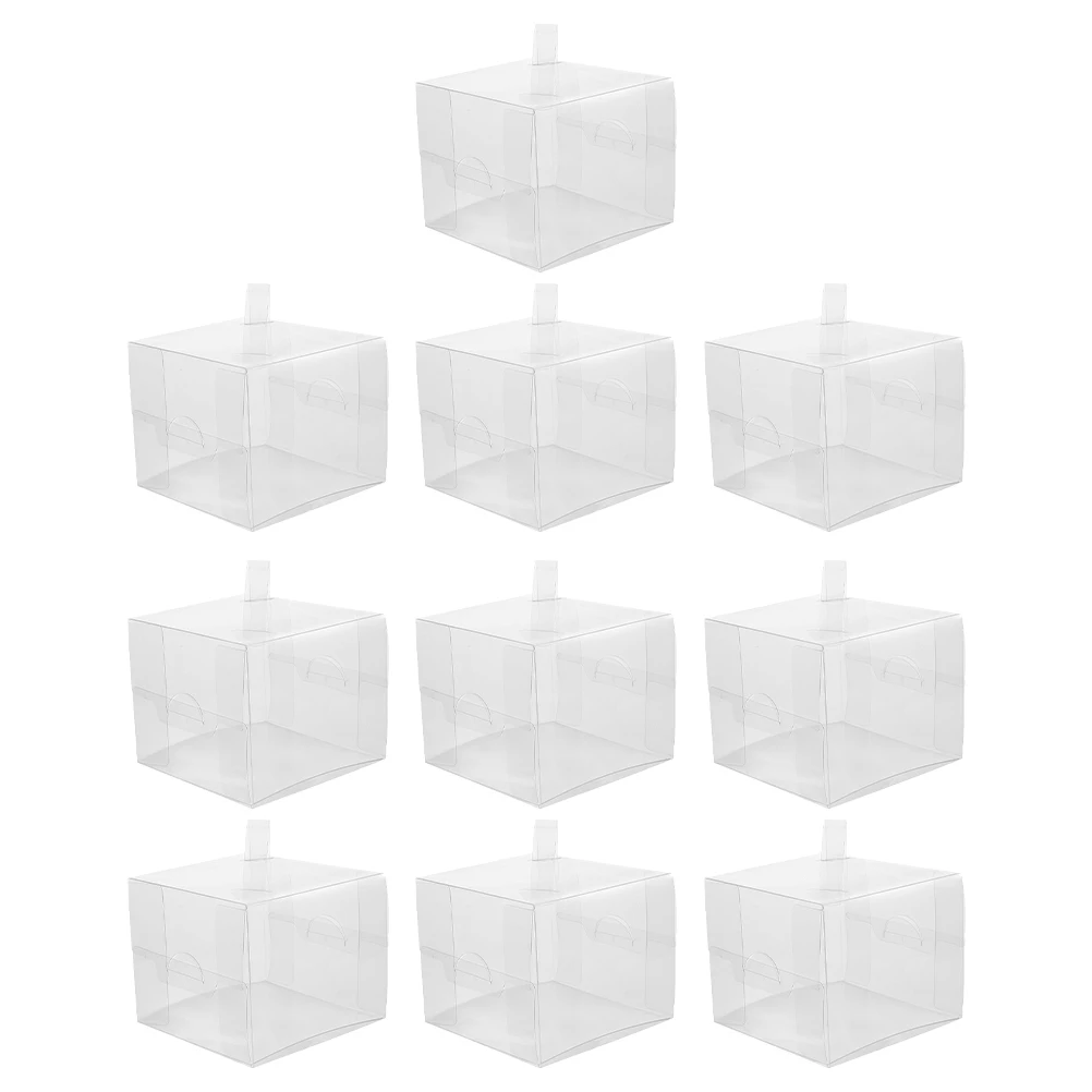 

10Pcs Cake Boxes Thickened Transparent Portable Birthday Cake Holders 5inch Mousse Containers Bakery Packaging