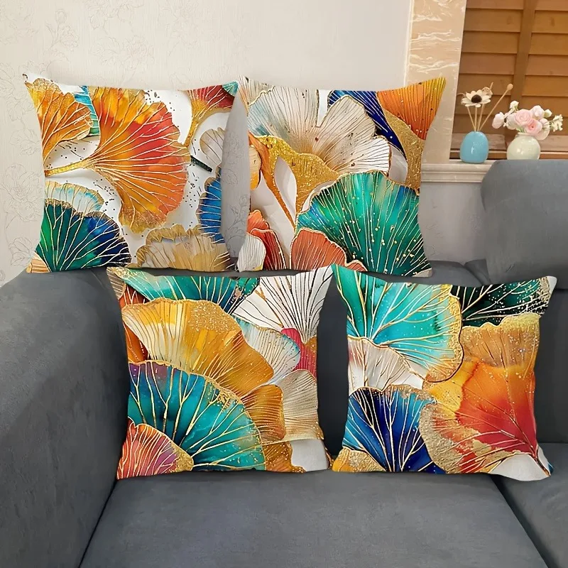 Ginkgo biloba muster druck kissenbezug hause zimmer dekoration kissenbezug wohnzimmer sofa stuhl kissenbezug