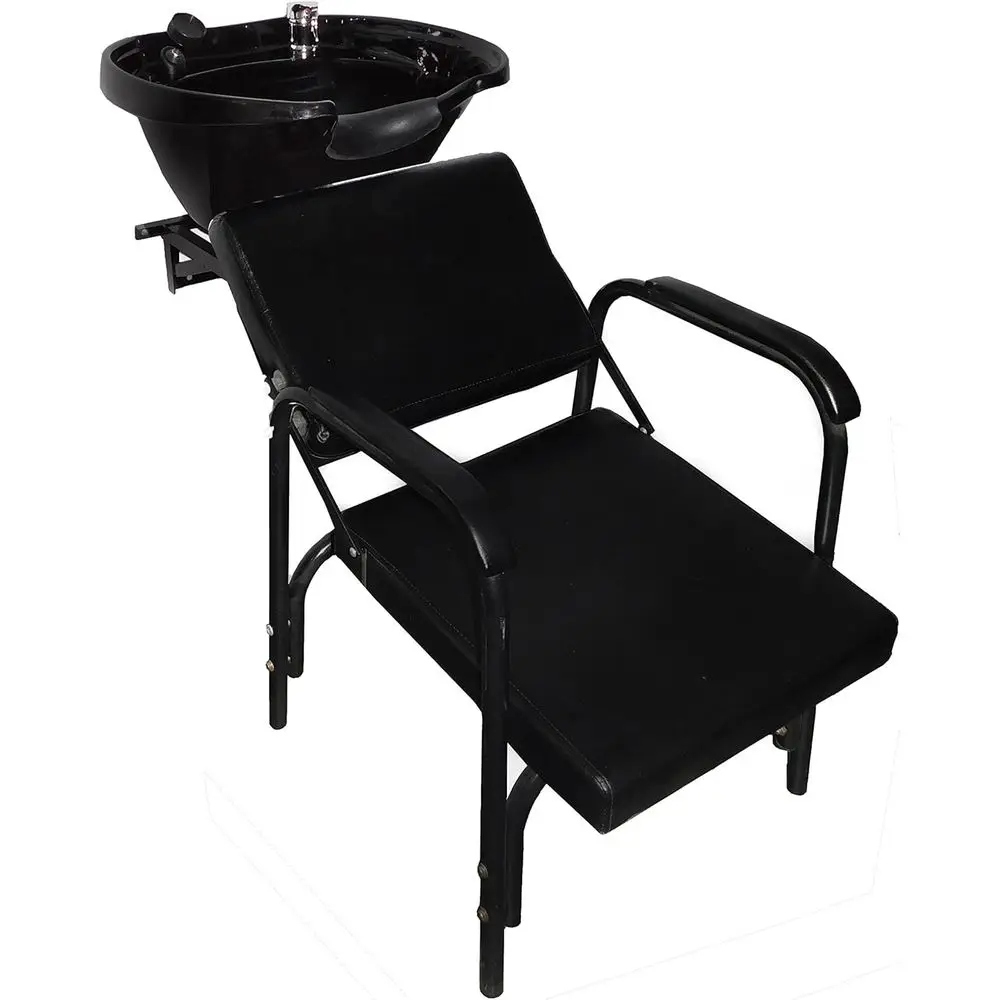 Wall-Mounted Large Reclining Shampoo Bowl Sink with Easy Backwash Chair