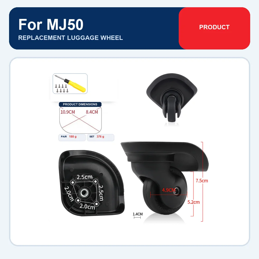 Small Replacement Luggage Wheel For Muji MJ50 Wear Resistant Silent Smooth Rolling Caster Repair Part