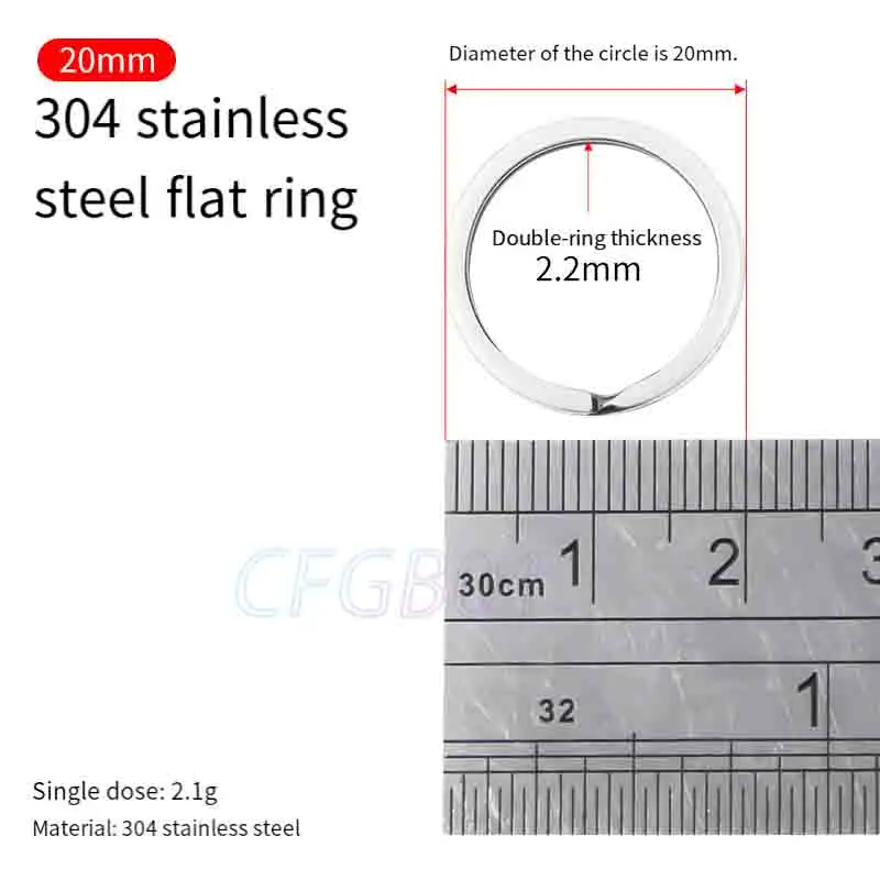 Stainless Steel Split Key Rings Flat Round Circles DIY Craft Findings Keychain Buckle Heavy Duty Corrosion Resistant Metal Rings