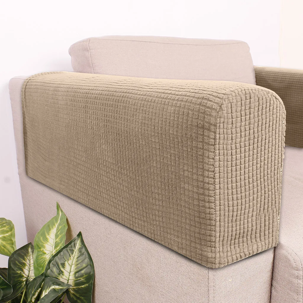 Fundas para sillones elásticas definitivas de lujo de alta calidad: juego sólido de 2 fundas para reposabrazos lavables y antimanchas para sofá - Proporcionar
