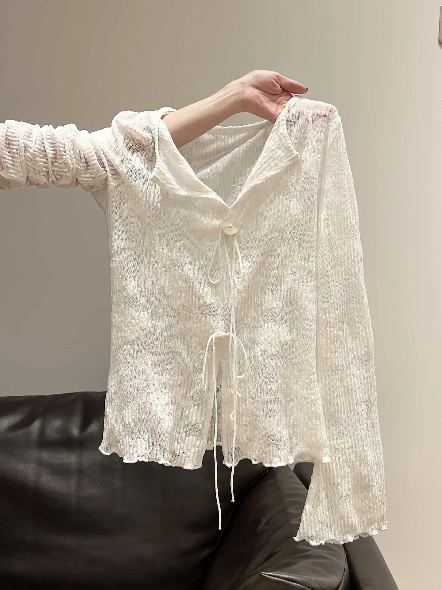 White Knitted Cardi… - image