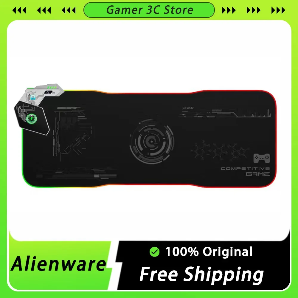 

Alienware Mouse Pad With Wireless Charging Rgb Light Table Mat With Led Screen Fast Charging Large 45w Size Gaming Pc Mouse Pad