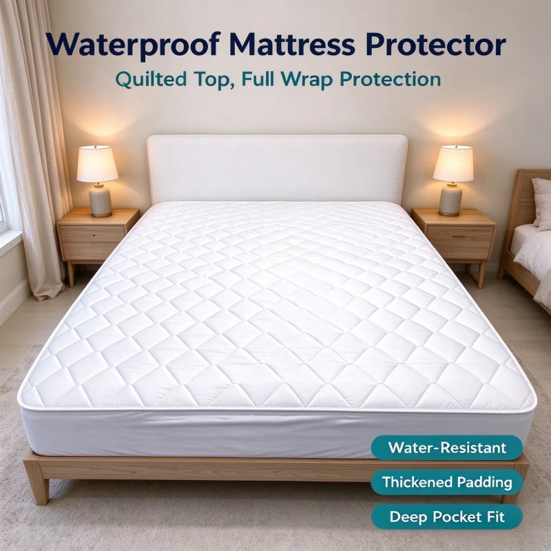 Thick Quilted Waterproof Mattress Protector Deep Pocket Fited Mattress Cover Water Stain Resistant Bed Protector Pad for Bedroom