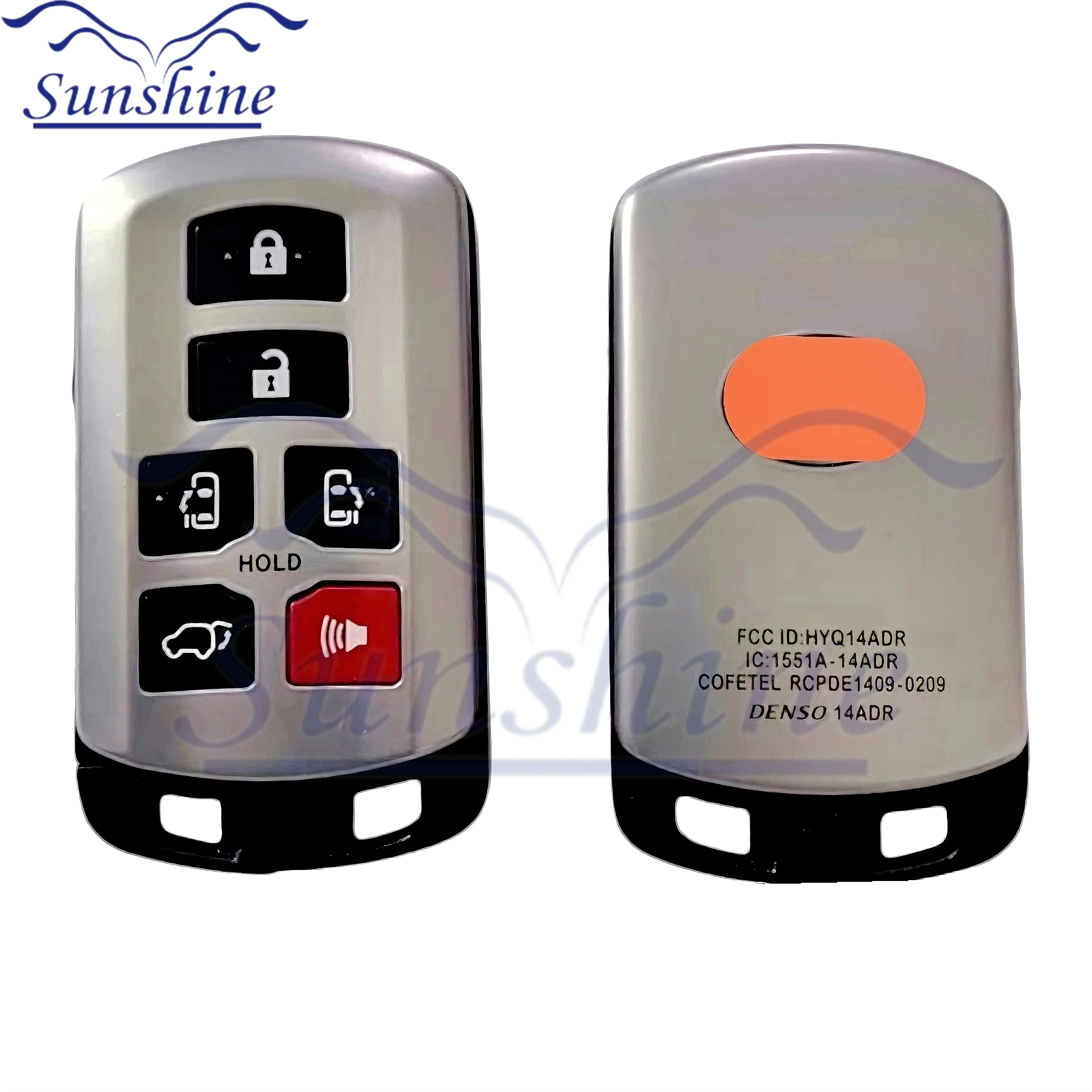 

Sunshine logo With 6 Buttons Uncut Blade - FOB for Toyota Sienna 2011 - 2017 2018 2019 2020 Smart Prox Remote Key Shell Case