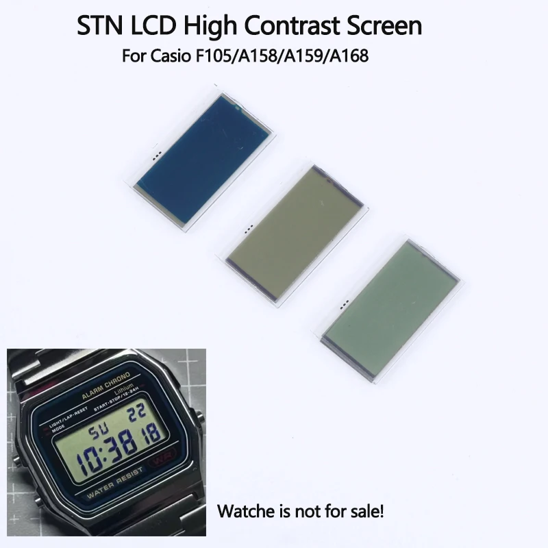 STN LCD Screen Mod for Casio F-91W F-105 A158 A159 A168 Series  Watch High Contrast Display Replacement part (Screen Only)