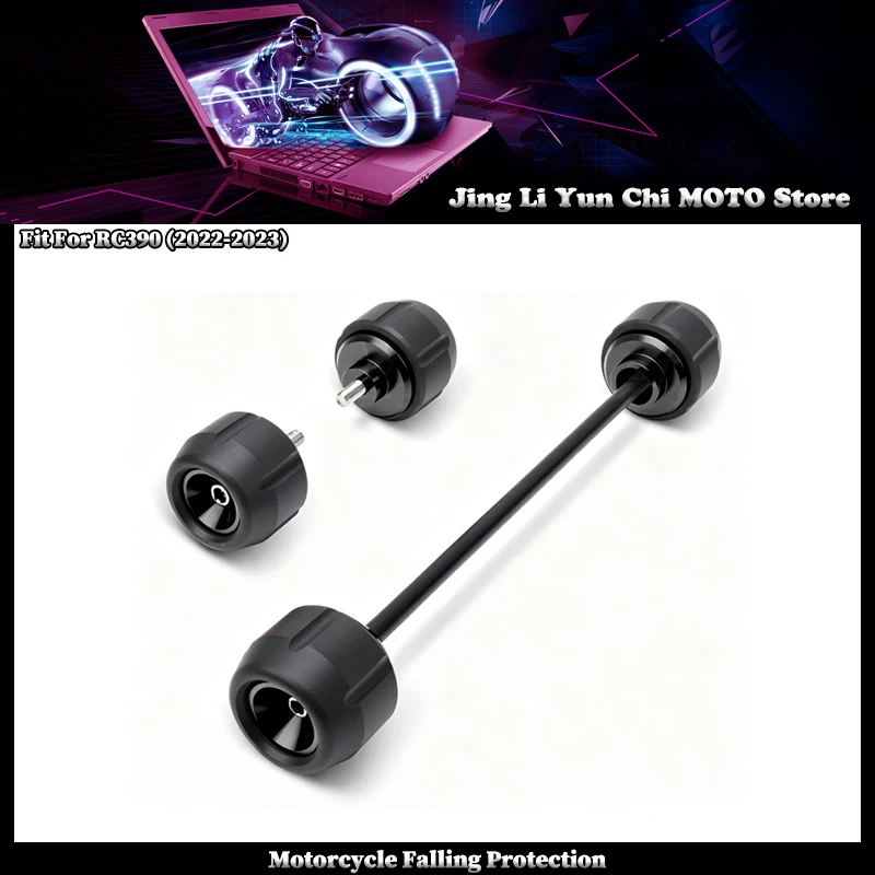 Motorcycle Front & Rear Wheel Fork Axle Sliders Cap Crash Protector Fit For KTM RC390 RC 390 2022-2023
