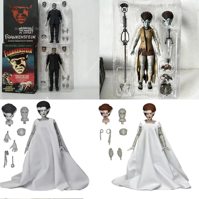 NECA Figure Bride of Frankenstein Figure 1931 Mary Shelley's Accessory Lab Table Set Action Figures Collection Model Toys Doll