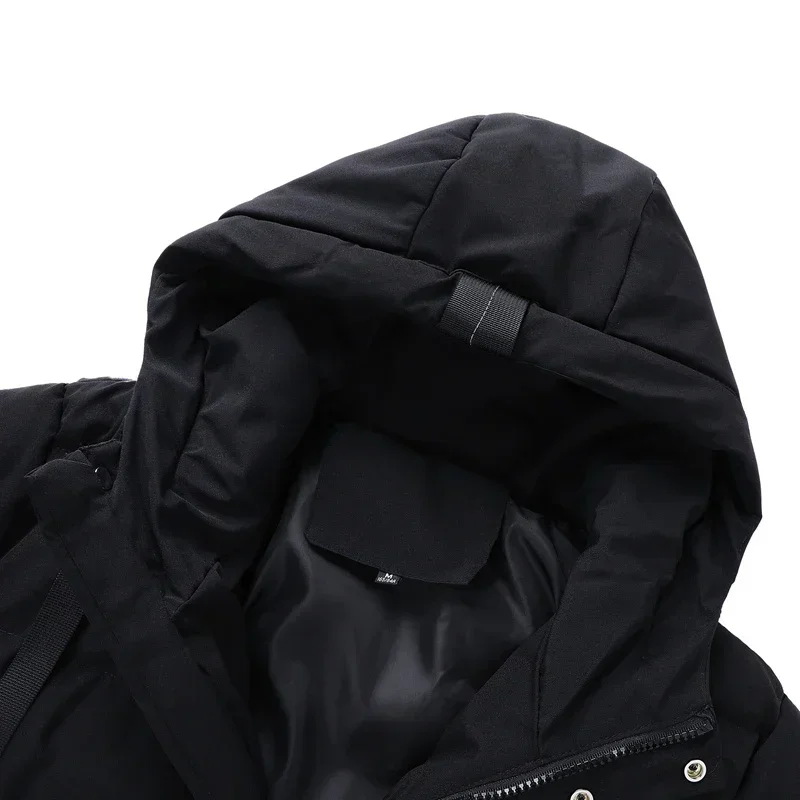 Men Cotton Jacket Thick Warm Winter Jackets Plus Size Hooded Long Coats Fashion Casual Cotton Padded Parkas Man Outwear Top