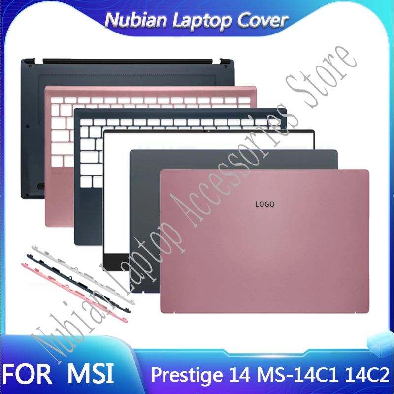 para Msi Prestige 14 P14 Ms14c1 14c2 Portátil Lcd Capa Traseira Moldura Dianteira Encosto de Mãos Caixa Inferior Dobradiça Capa 14.0 Polegada Novo