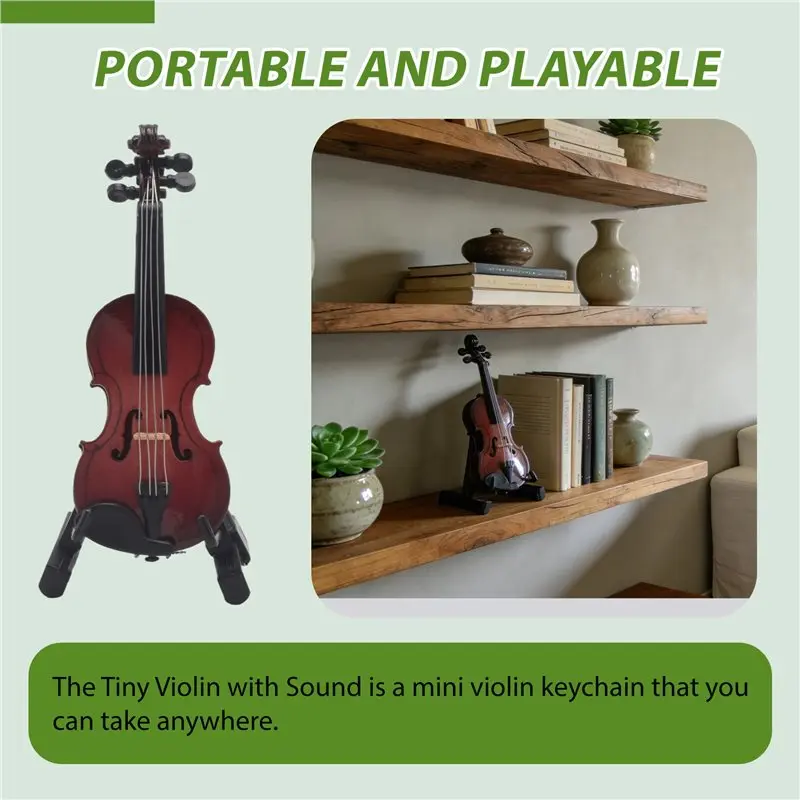 ABKV-Mini Musical Instruments, Violin Model Ornaments, Home Accessories, Birthday Craft Gifts