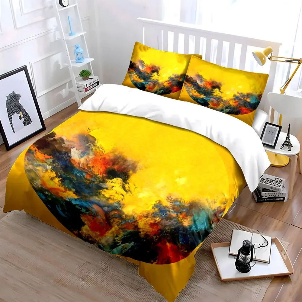 Abstract Wall Art Decor Set Soft Comfortable Duvet Cover Bedding Set Included 1*Duvet Cover & 2*Pillowcases, gift