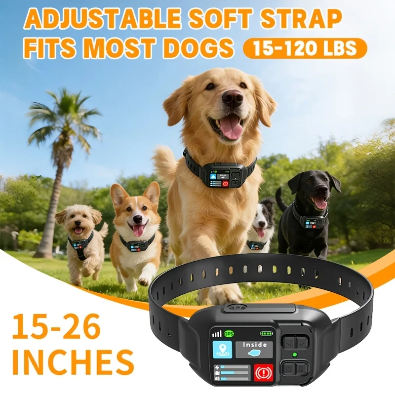 New Dual-Frequency GPS Smart Pet Collar - Electronic Fence Anti-Lost Tracker, IP Waterproof Outdoor Wireless Dog Fence