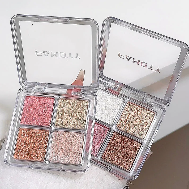 4 Color Highlighter Powder Palette Diamond High Gloss Shine Fairy Powder Bronzers Contour Face Body Illuminator Makeup Cosmetics