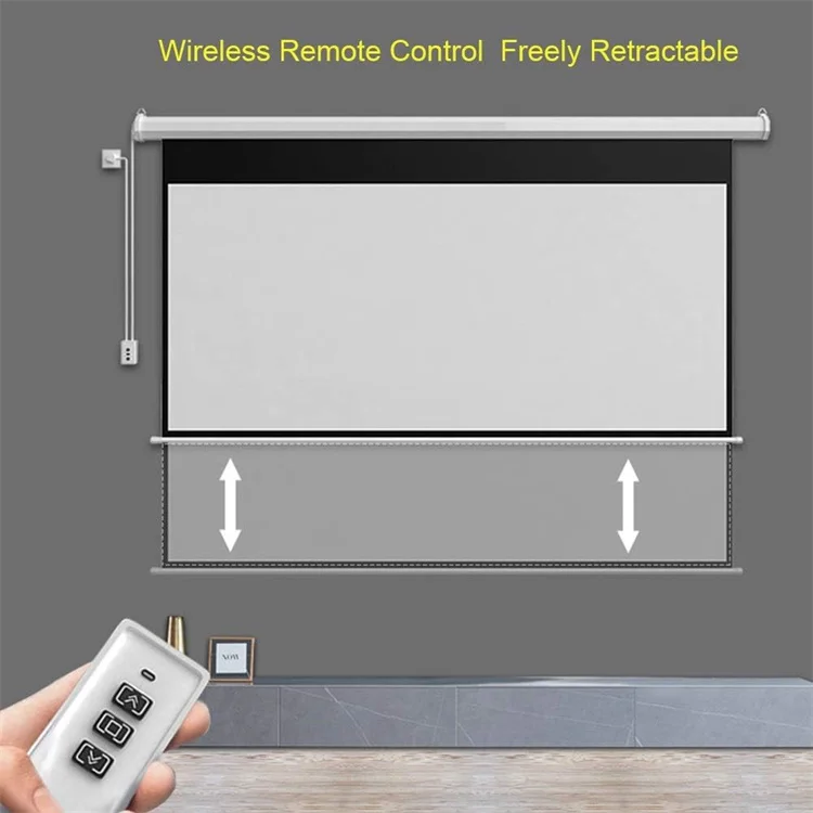120 150 Inch Alr Electronic Projector Movie Screens 4K HD 16:9 Anti-light Electric Projection Screen For Home Office Classroom