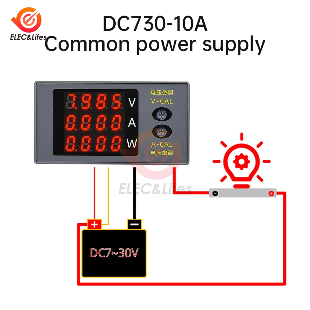 DC0-100V 10A 1000W Voltmeter Ammeter Power Energy Meter LED Digital Amperimetor Voltage Current Meter Ammeter Wattmeter Detector