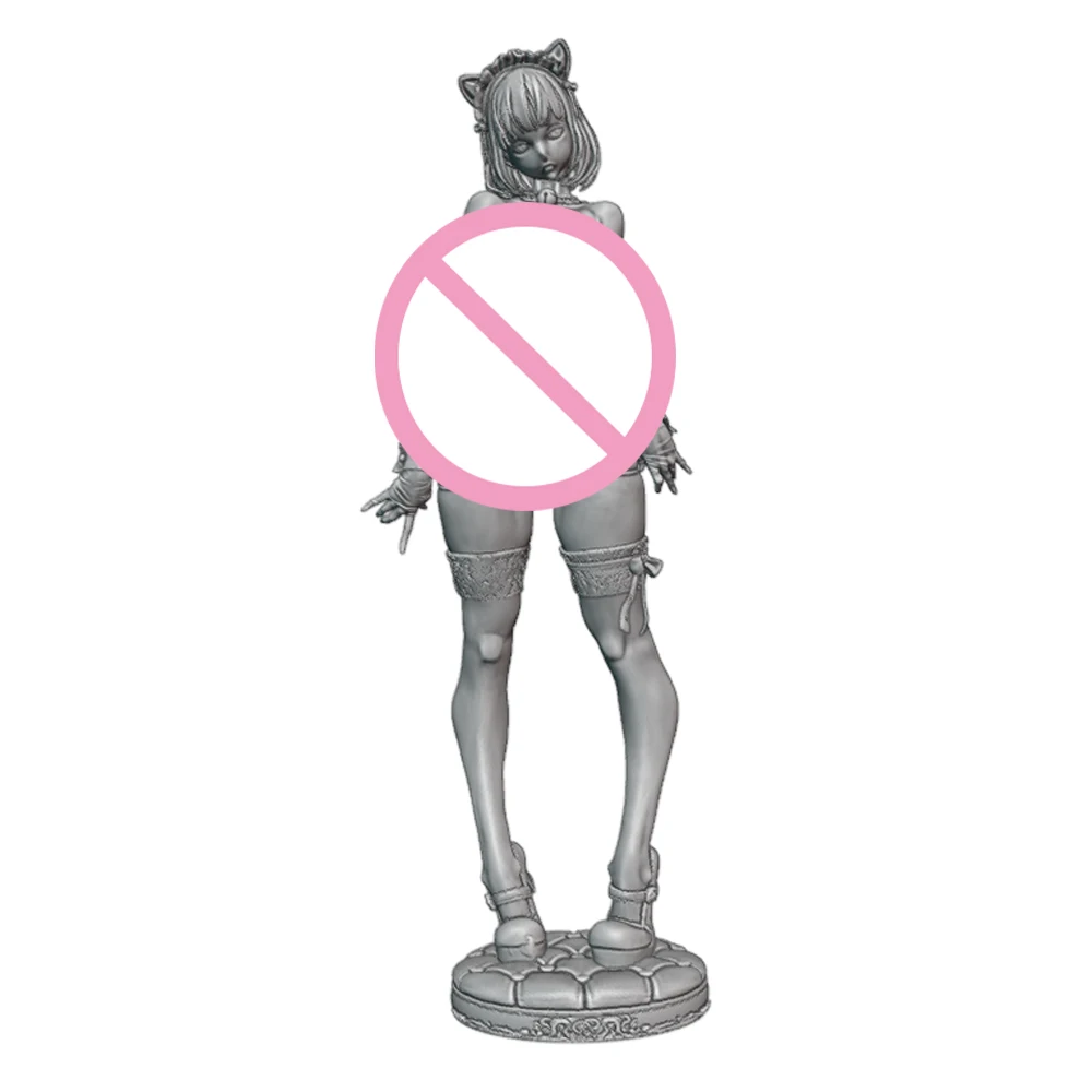 1/24 escala resina figura modelo kit belle sexy stepgirl gato resina figura 3d impressão modelo kit diy micro estátua brinquedos sem pintura