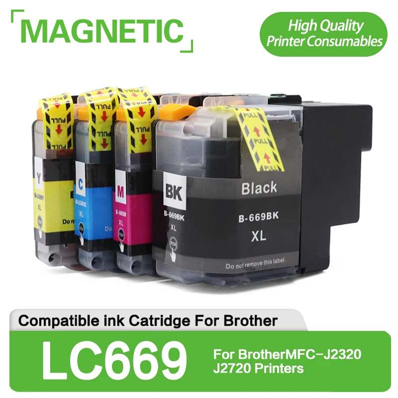 NEW 8 pieces LC669 LC665 LC669XL LC665XL Compatible ink cartridges For BrotherMFC-J2320 J2720 Printers