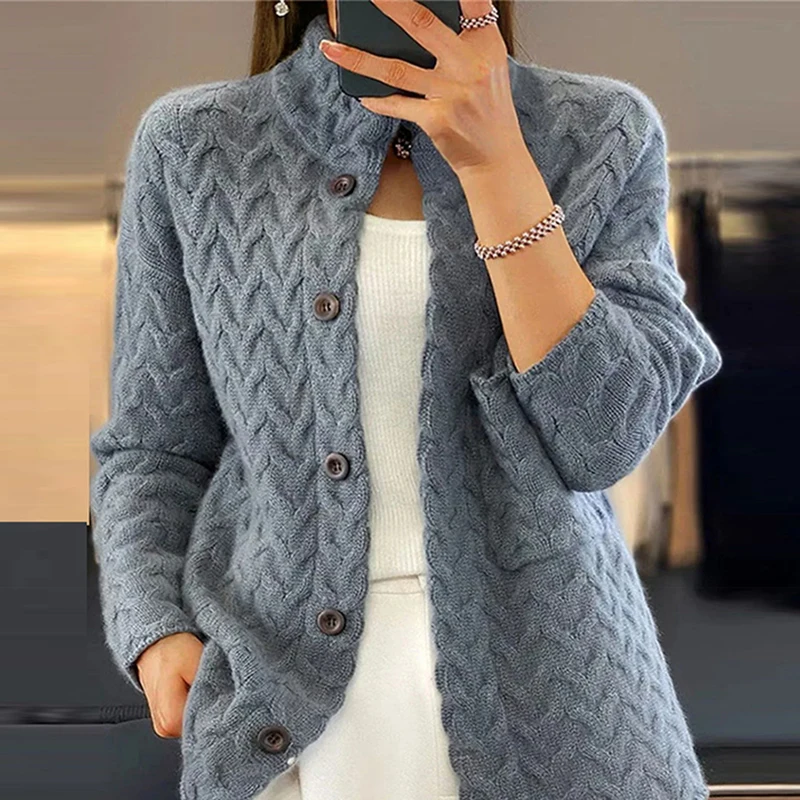 Autumn Winter Sweater Cardigan Women Long Sleeve Jacket Women Casual Knitted Sweater Coat Female Tops Ladies Knitwear
