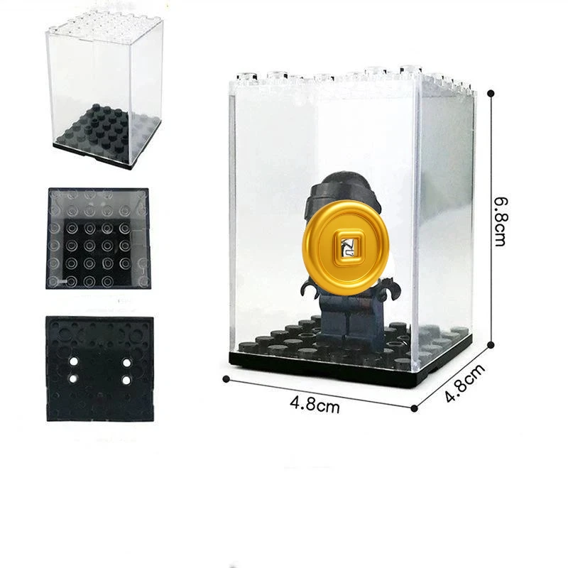 § Clear Stackable Building Block Display Box, Compatible With Minifigures, Dustproof Square Storage Case For Small Bricks