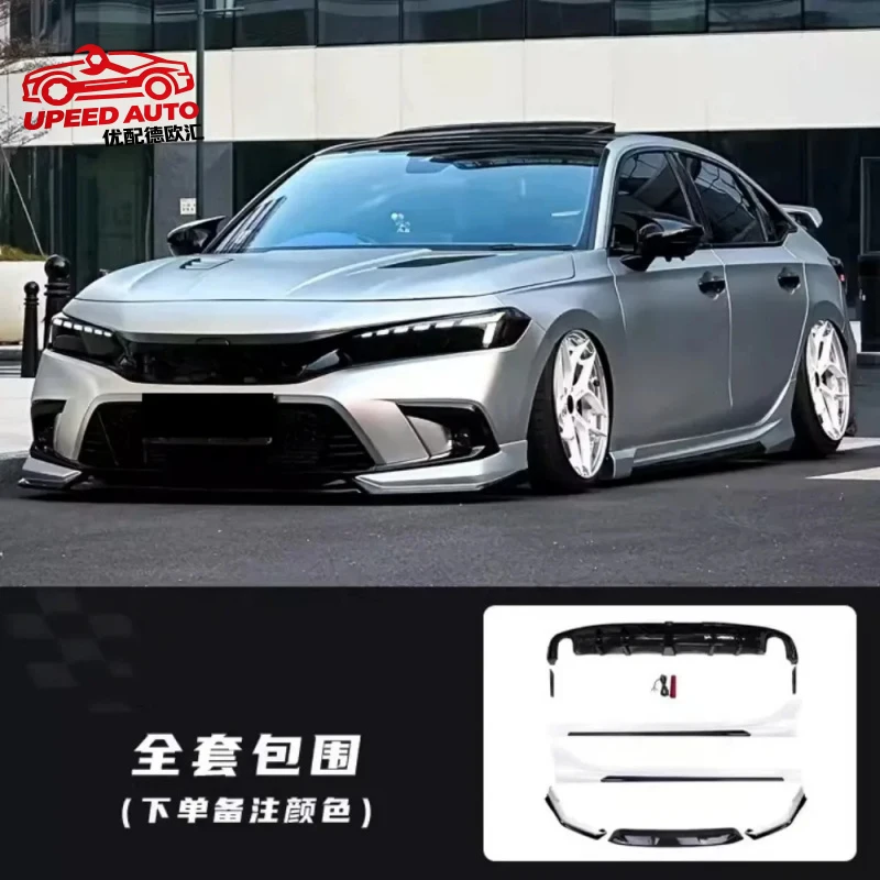 Suitable for Stoving varnish Front Rear Lip Shovel Side Skirt Assembly Honda civic 11th Modified New Body Kit Auto Accessories