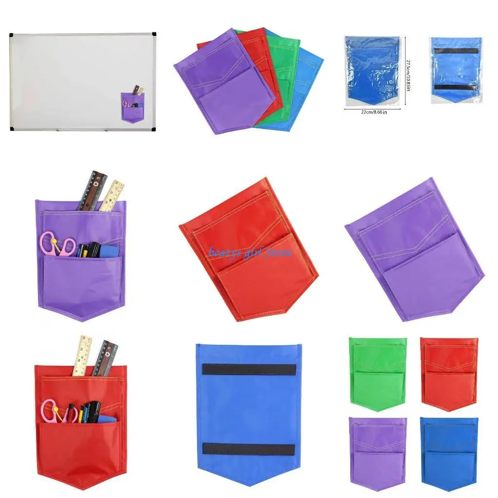 

C7AB Storage Pocket for Whiteboard, Magnet Marker Holder for Teacher Student Classroom Office Whiteboard Fridges