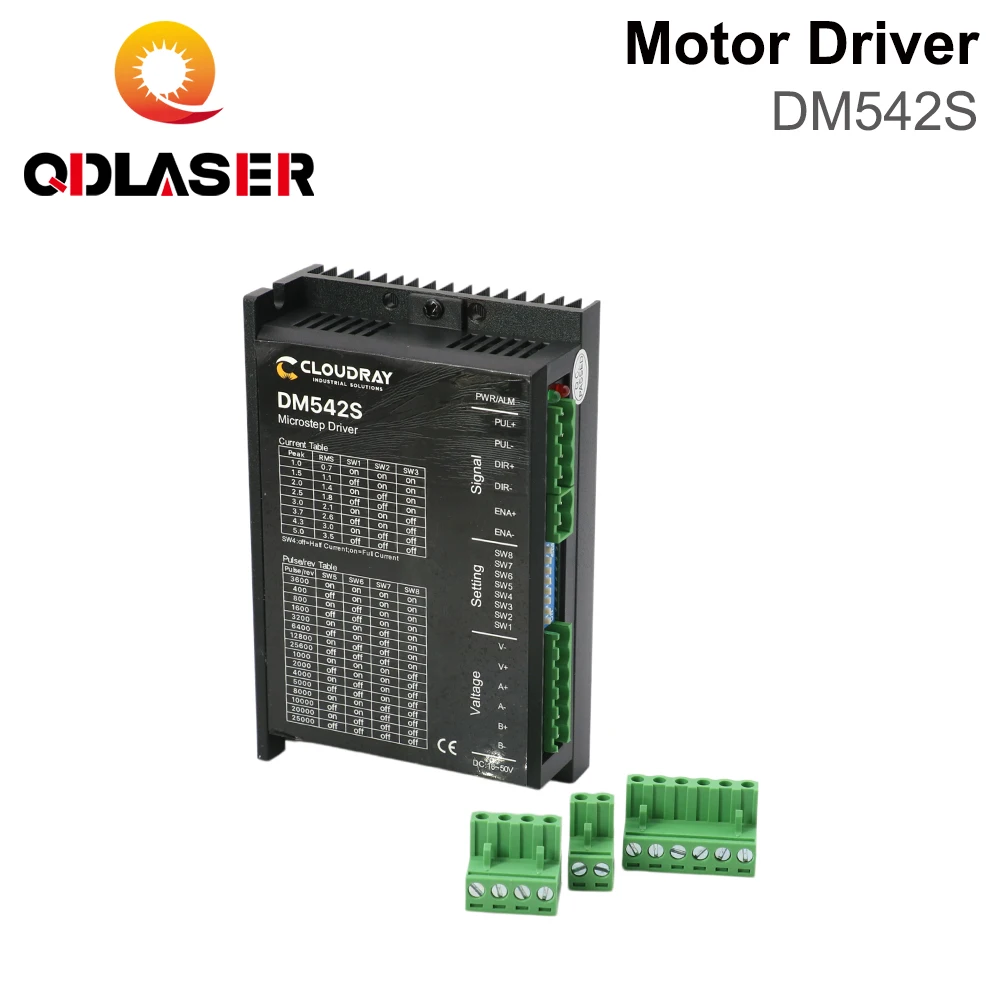 QDLASER DM542S 2-Phase Digital Stepper Motor Driver Controller 18-50VDC 5.0A for Nema 17 23 34 Stepping Motor CNC Router Parts